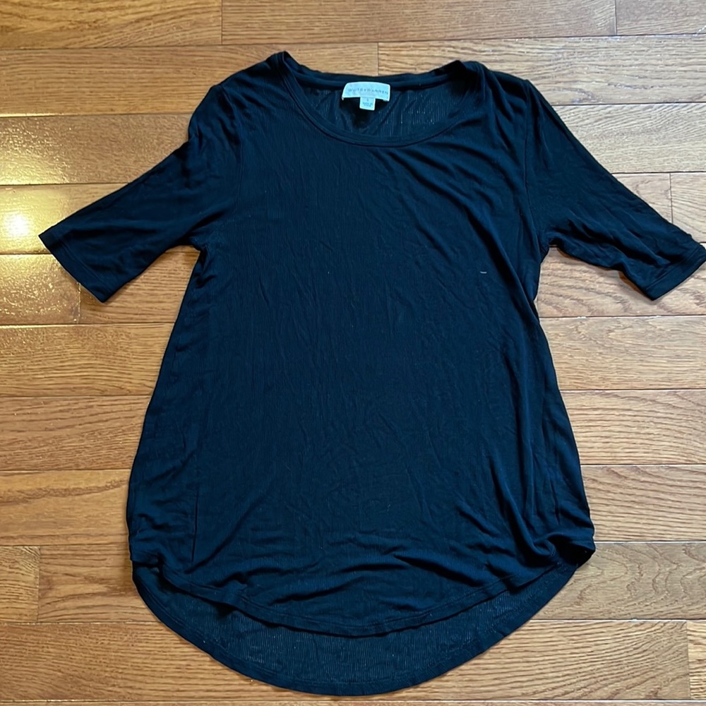 White and Warren - Ribbed flowy top - small